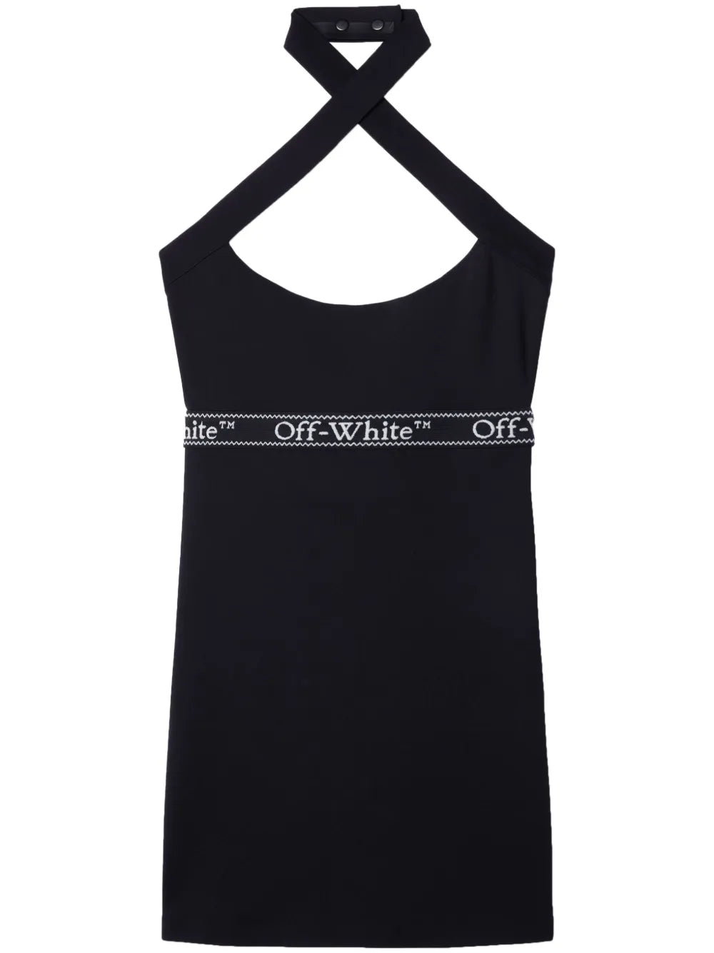 Off White Logo Waistband Criss Cross Straps Minidress