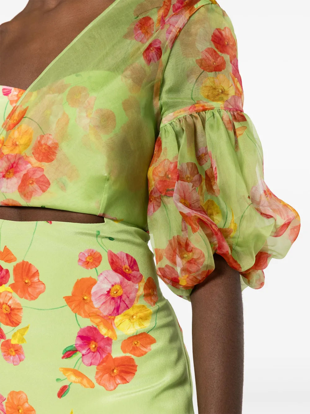 Isolda Greta Floral Print Asymmetric Silk Dress