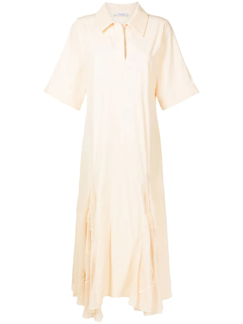 Isolda Flor Selvagem Floral Embroidered Polo Dress