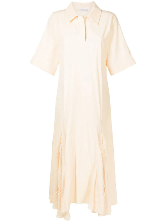 Isolda Flor Selvagem Floral Embroidered Polo Dress