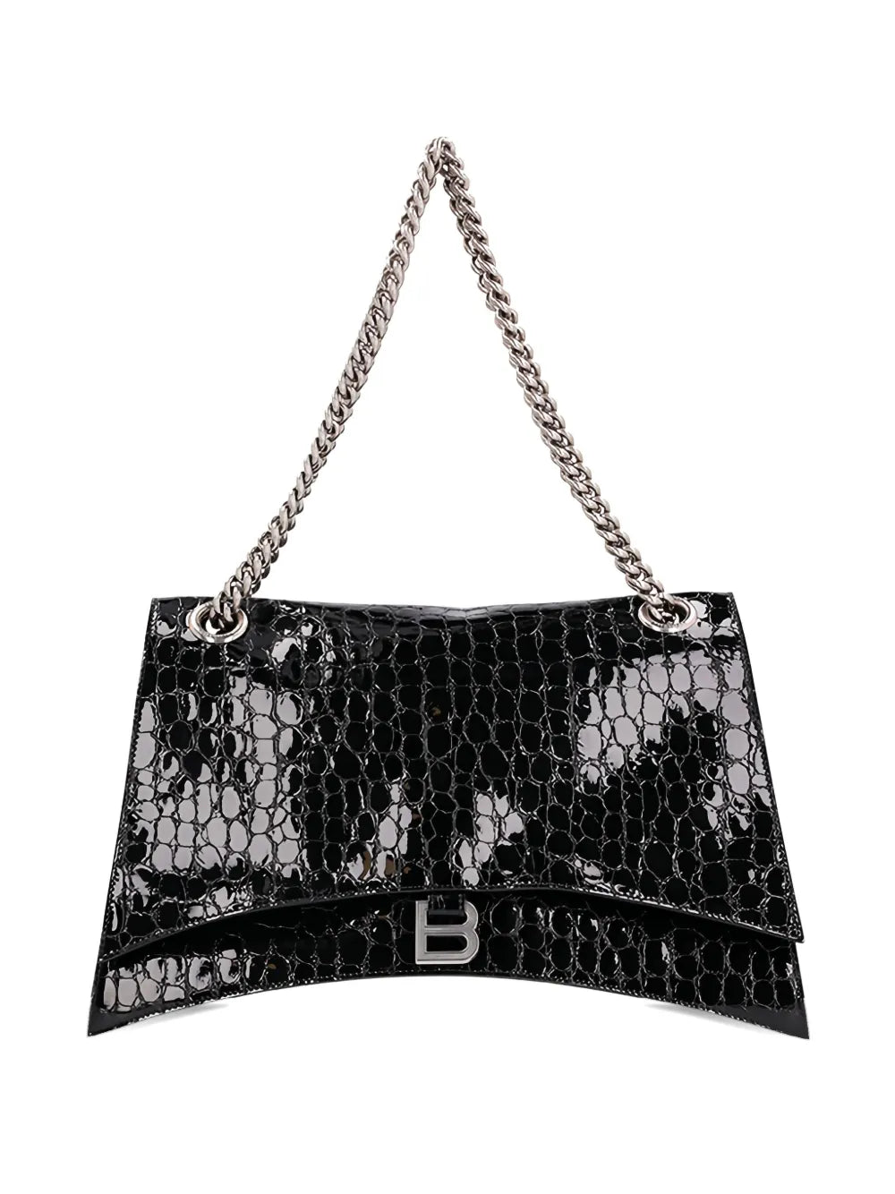 Balenciaga Large Crush Crocodile Effect Shoulder Bag