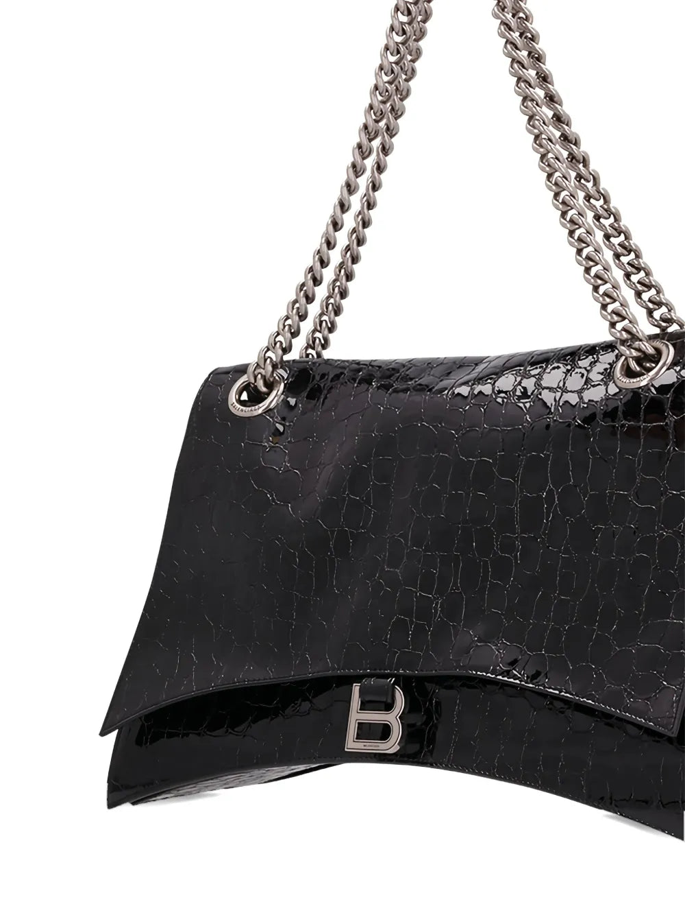 Balenciaga Large Crush Crocodile Effect Shoulder Bag