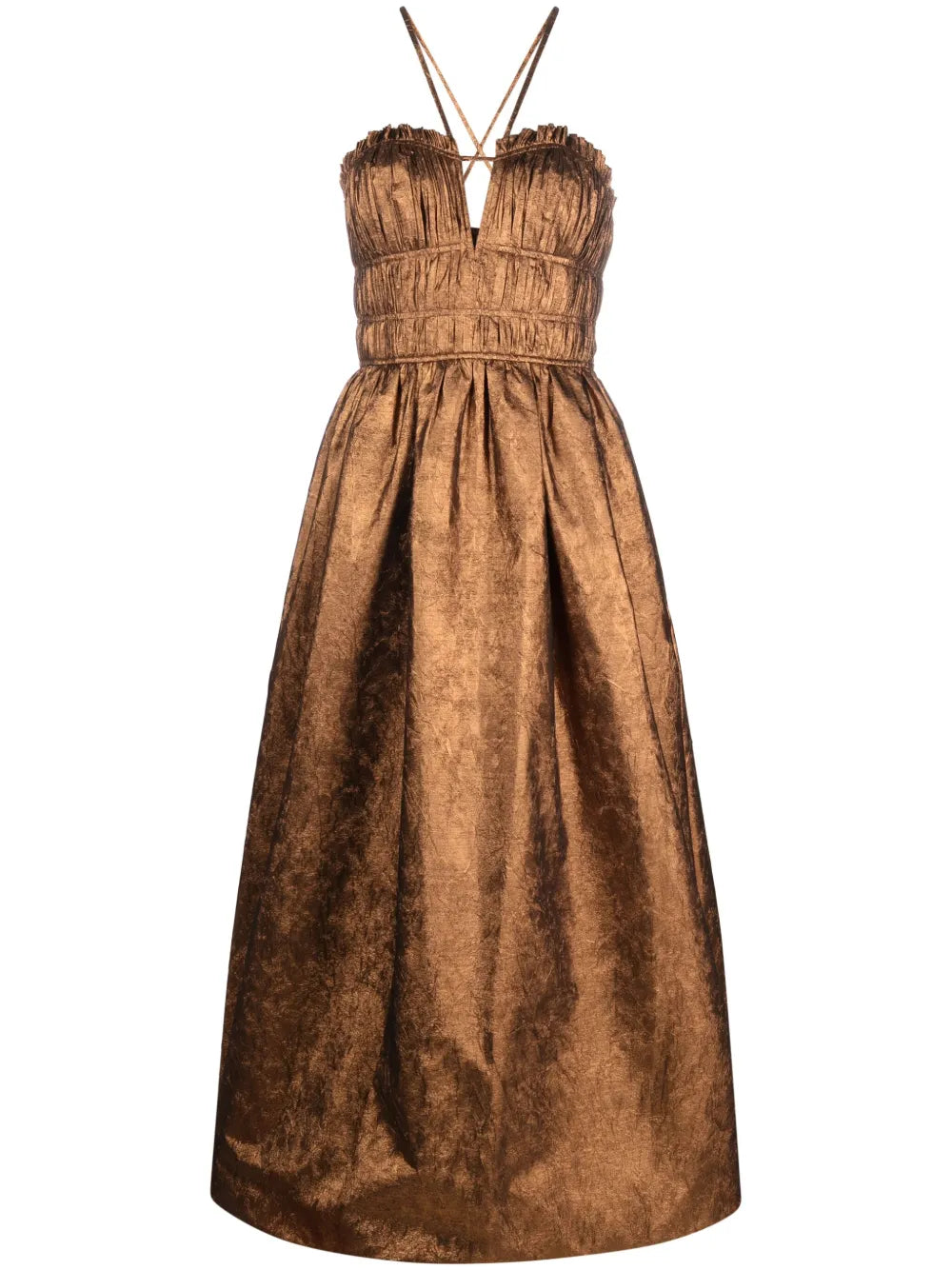 Ulla Johnson Seraphina Halterneck Taffeta Midi Dress