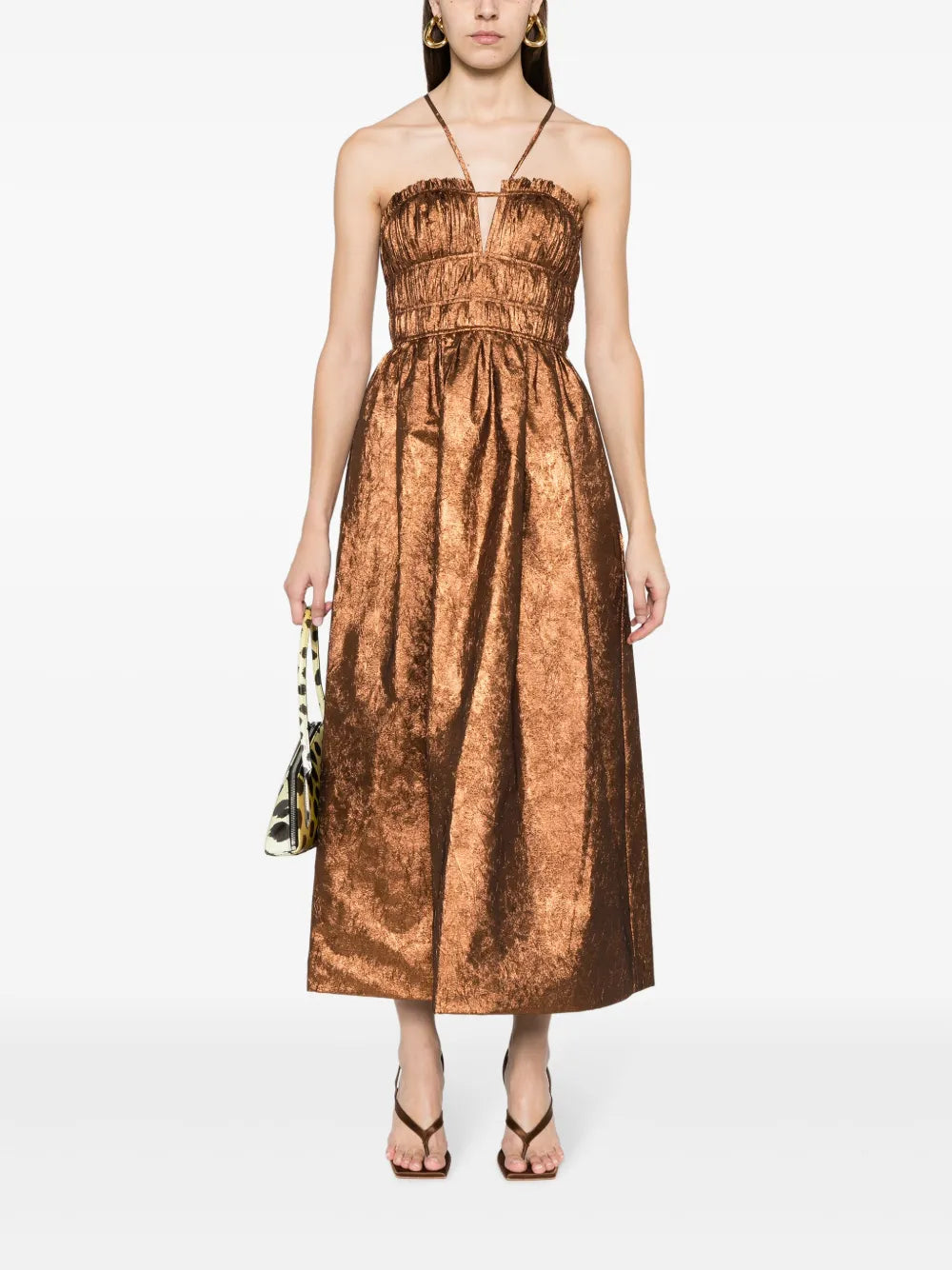 Ulla Johnson Seraphina Halterneck Taffeta Midi Dress