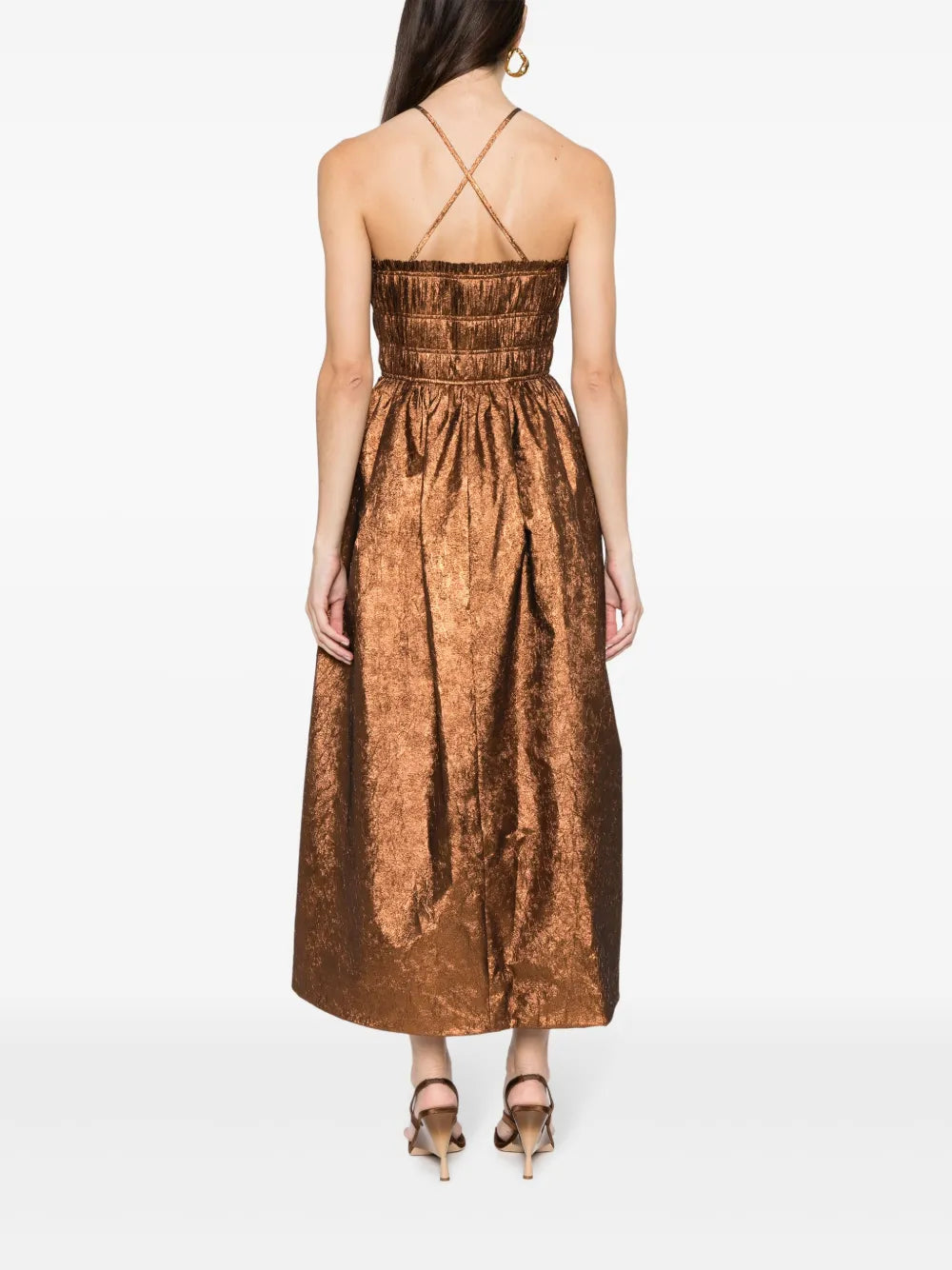 Ulla Johnson Seraphina Halterneck Taffeta Midi Dress