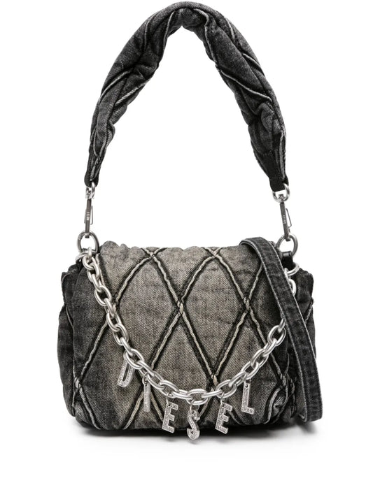 Diesel Small Logo Charm Quilted Denim Bag