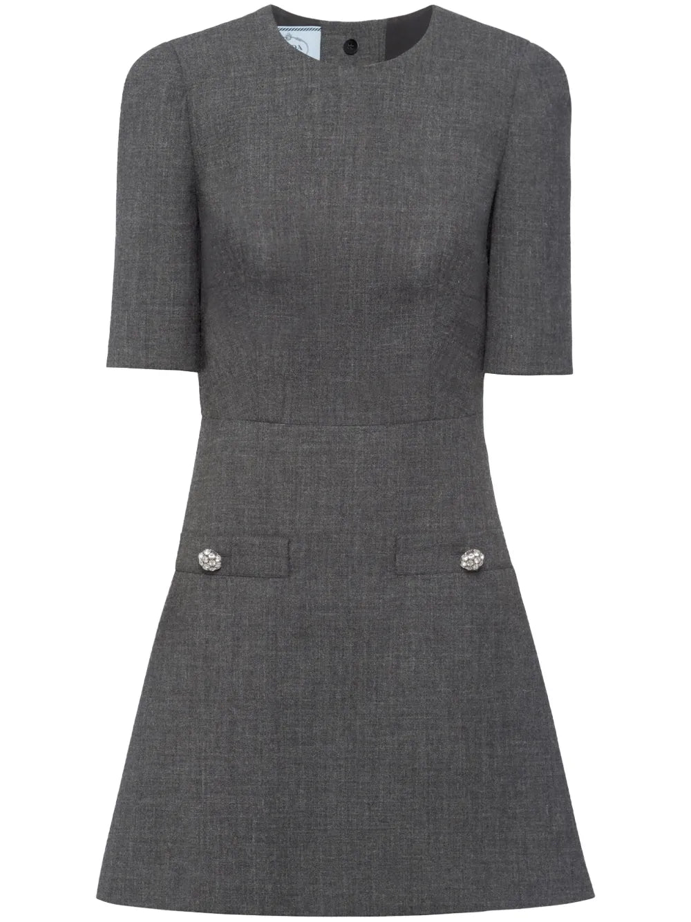 Prada Button Embellishment Wool Minidress