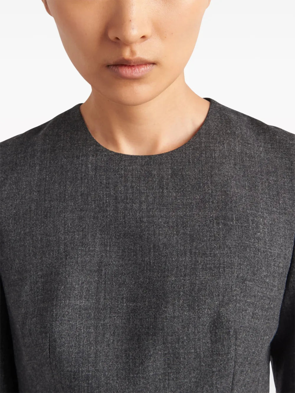 Prada Button Embellishment Wool Minidress