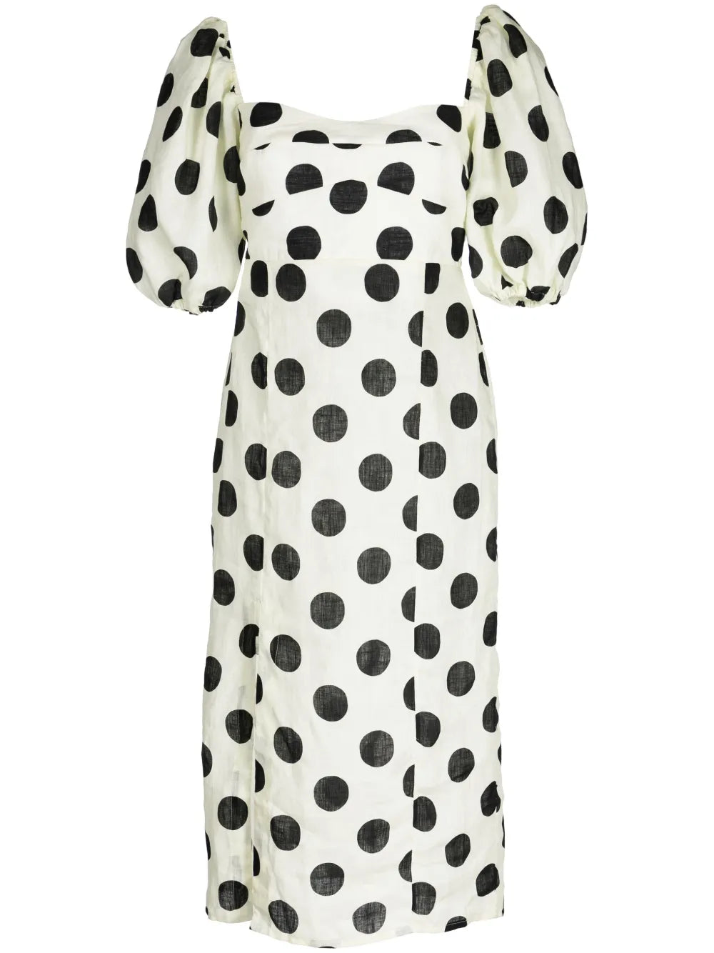 Cala De La Cruz Chia Polka Dot Print Linen Dress