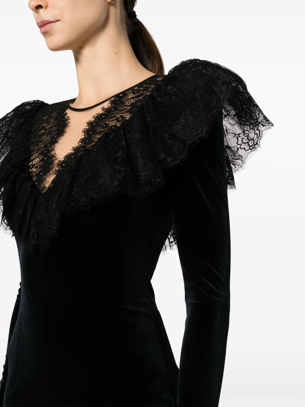 Nissa Lace Detailing Long Sleeve Dress