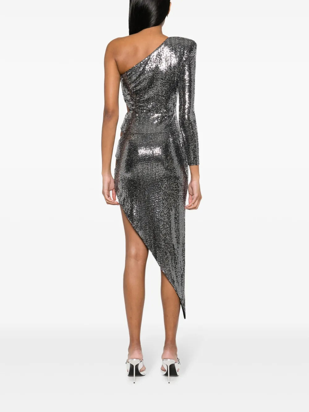 Nissa One Shoulder Sequinned Midi Dress