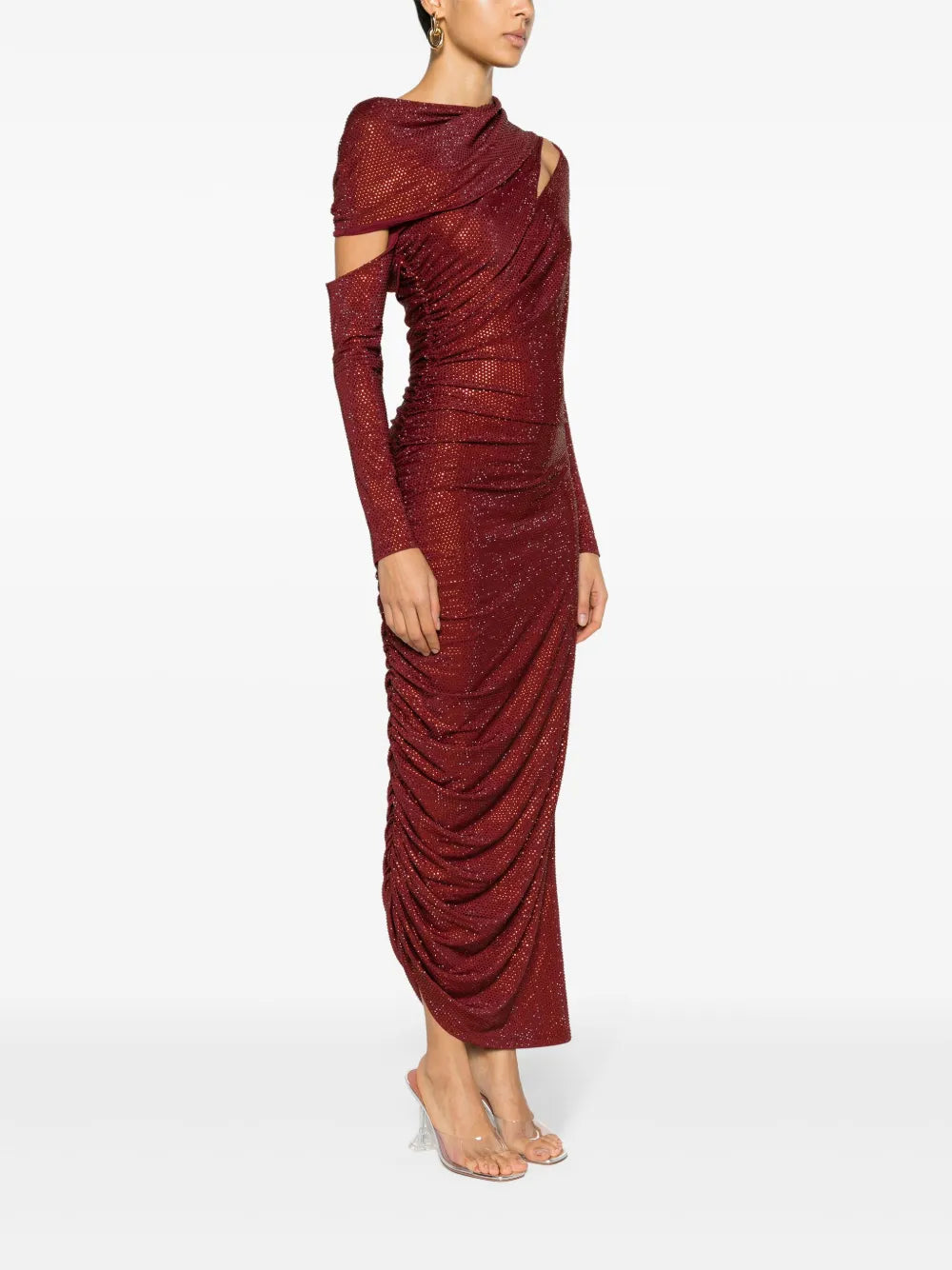 Cult Gaia Kumasi Rhinestone Embellished Asymmetric Gown