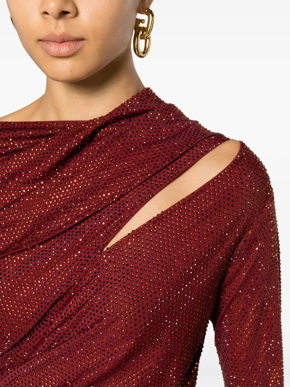 Cult Gaia Kumasi Rhinestone Embellished Asymmetric Gown