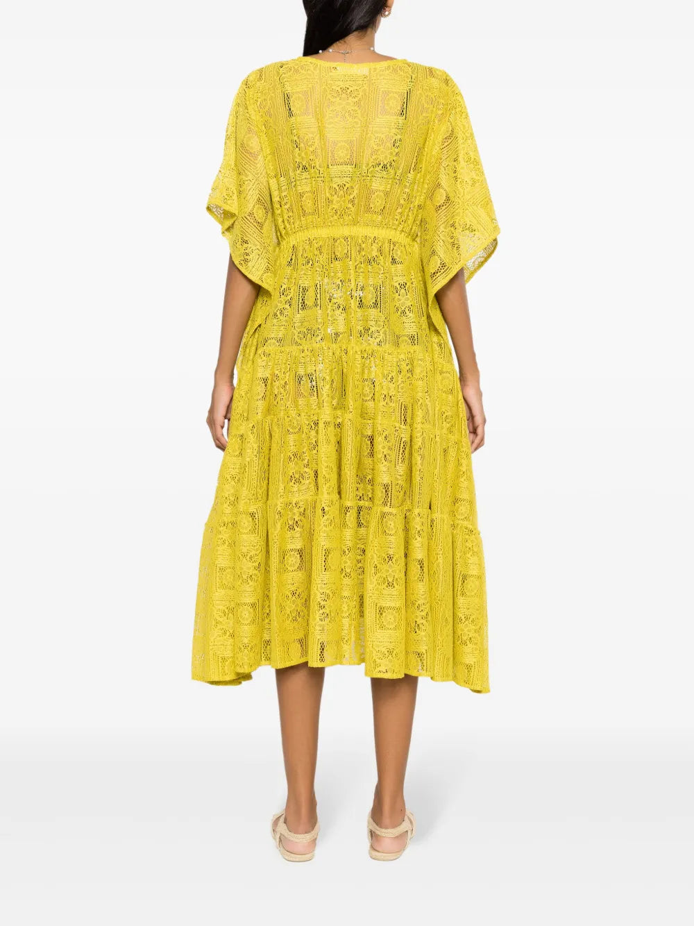 Olympiah Santorini Lace Embroidered Midi Dress