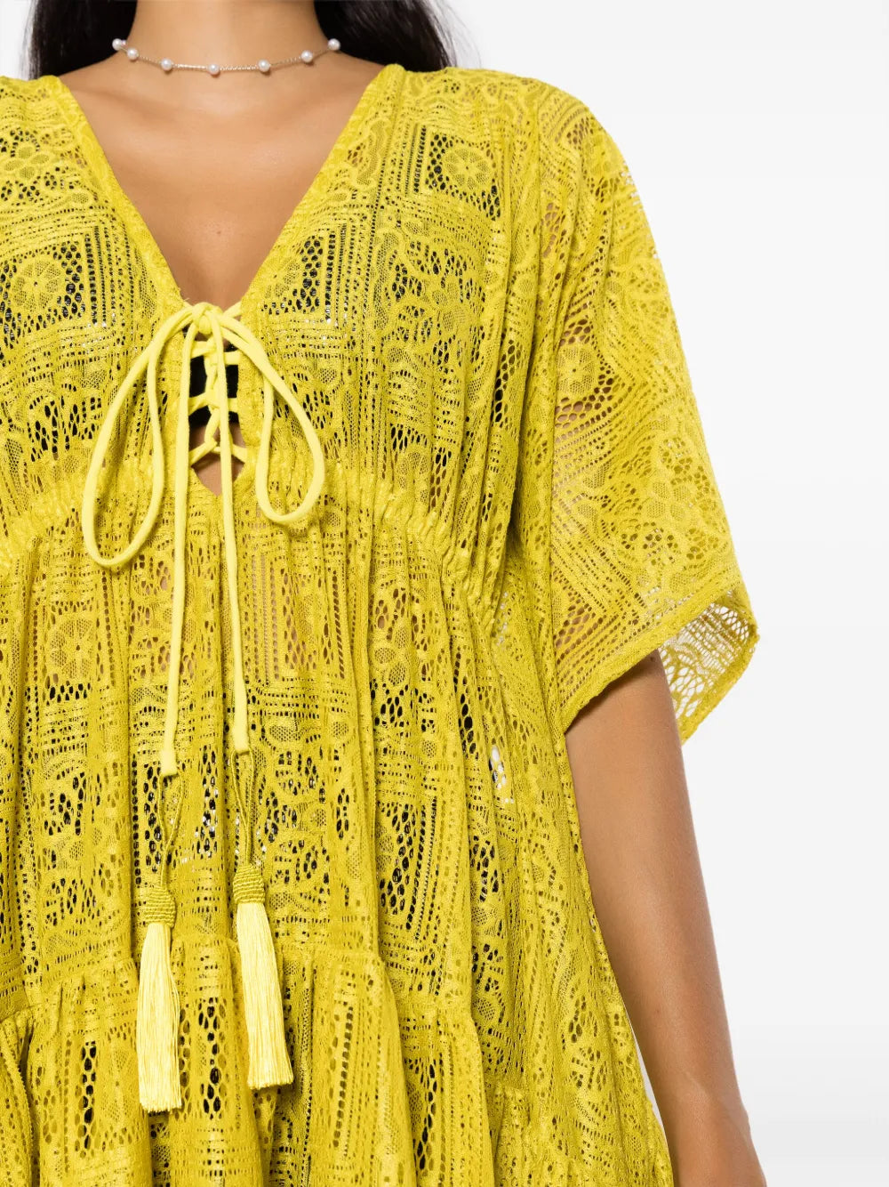 Olympiah Santorini Lace Embroidered Midi Dress