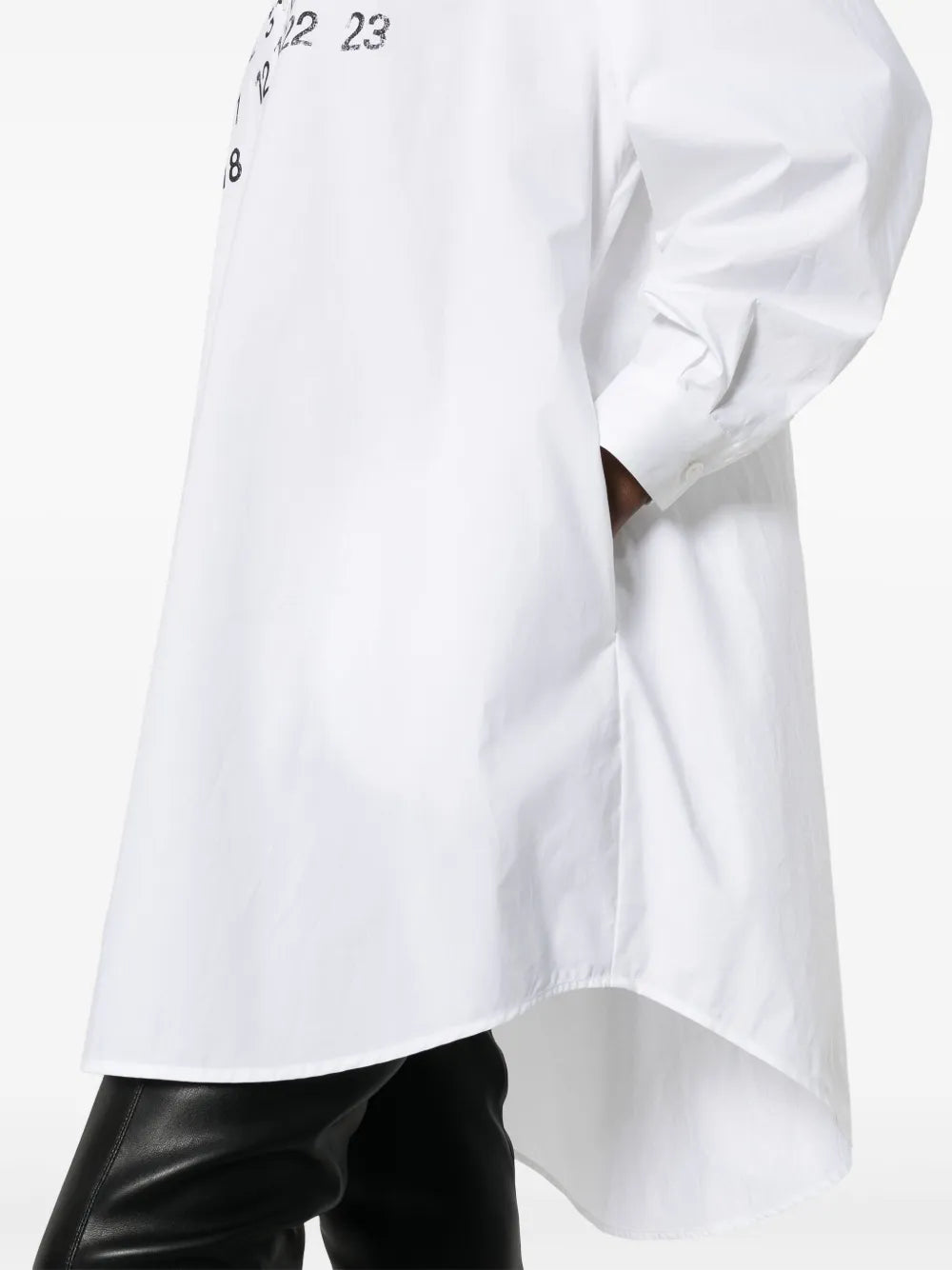 Mm6 Maison Margiela Logo Print Cotton Shirtdress