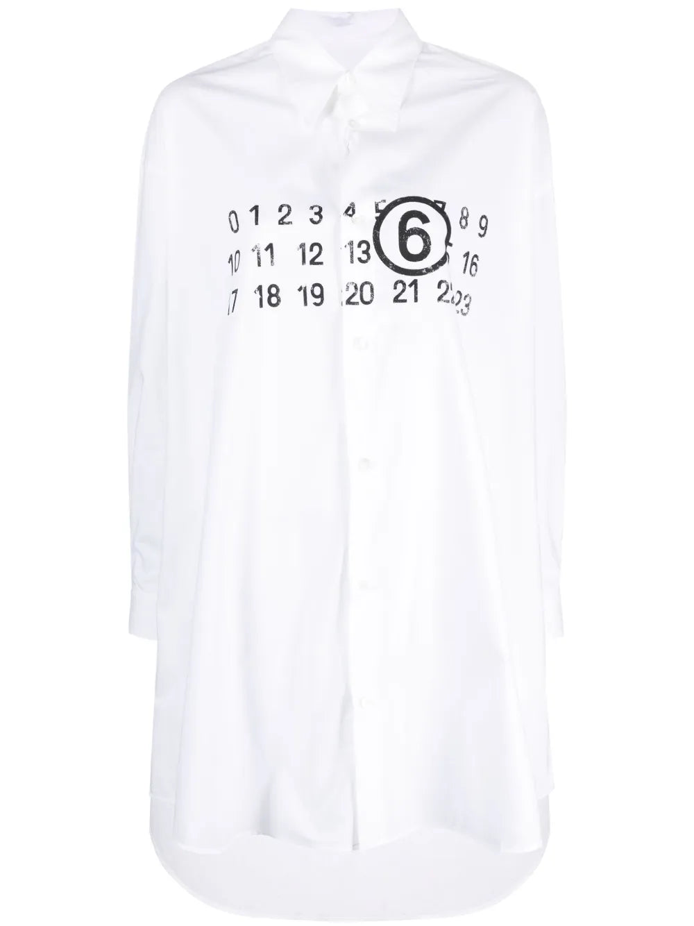 Mm6 Maison Margiela Logo Print Cotton Shirtdress