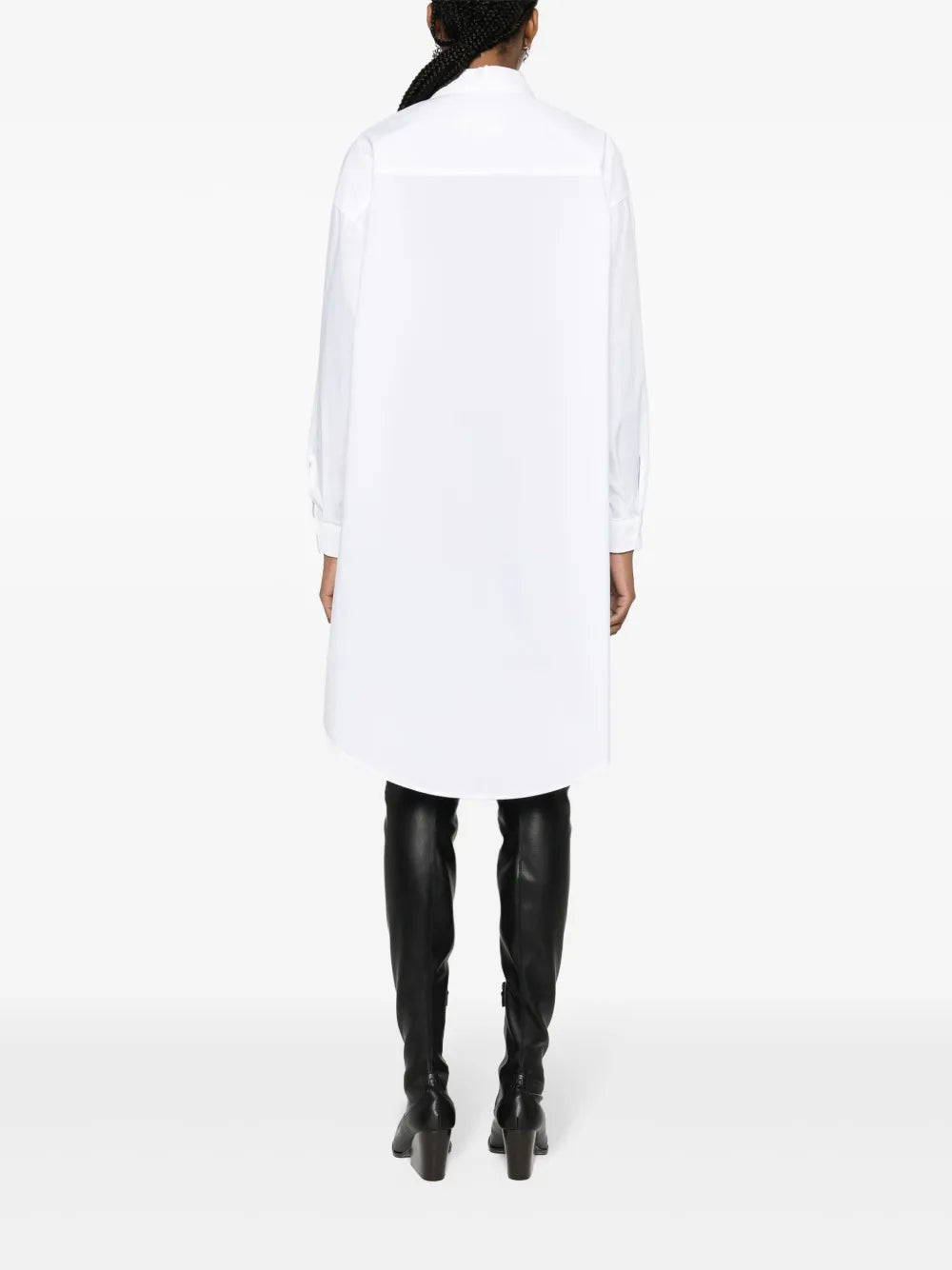 Mm6 Maison Margiela Logo Print Cotton Shirtdress