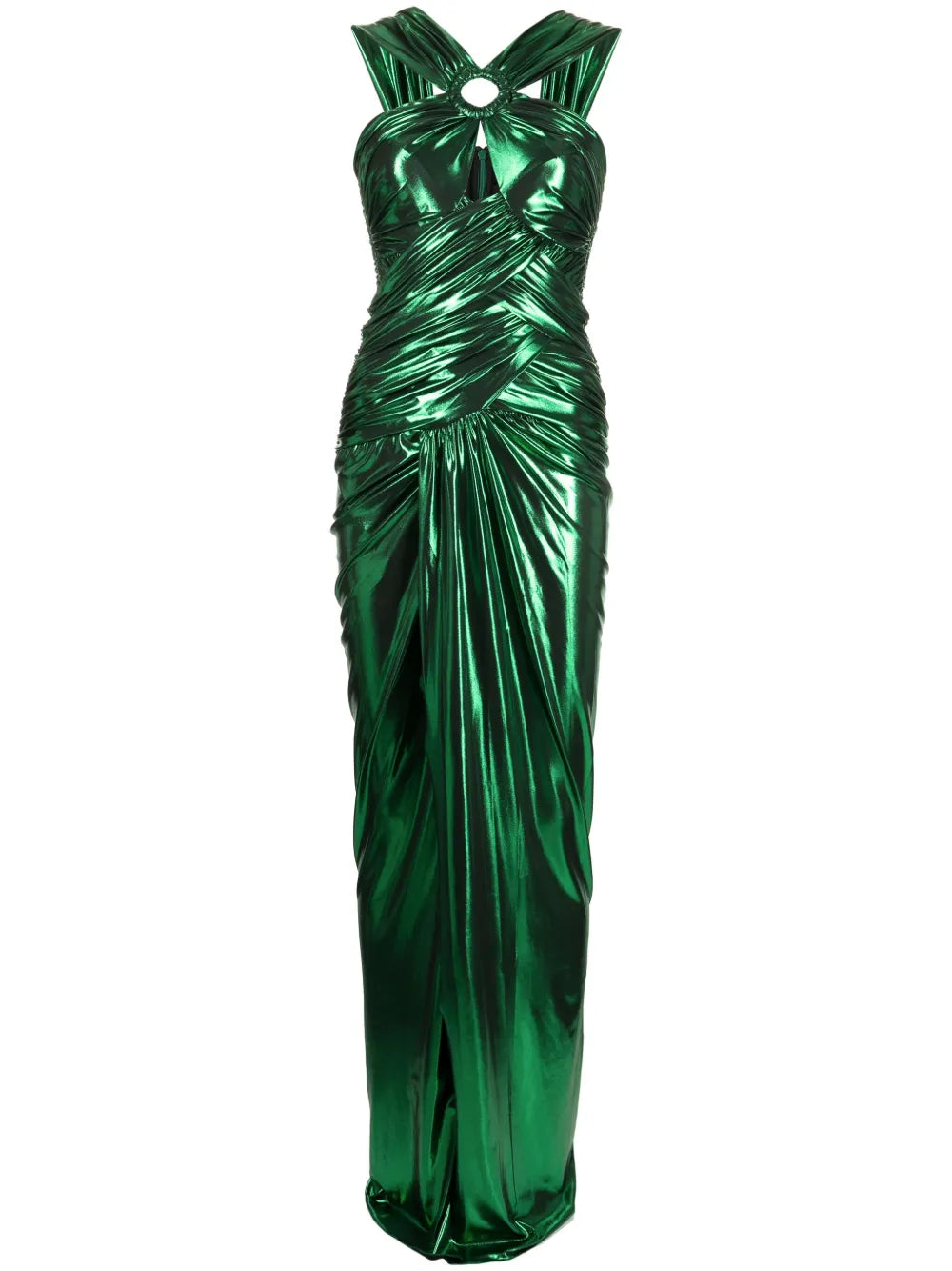 Zuhair Murad Lame Draped Sleeveless Gown