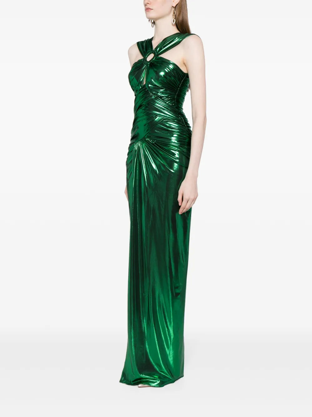 Zuhair Murad Lame Draped Sleeveless Gown