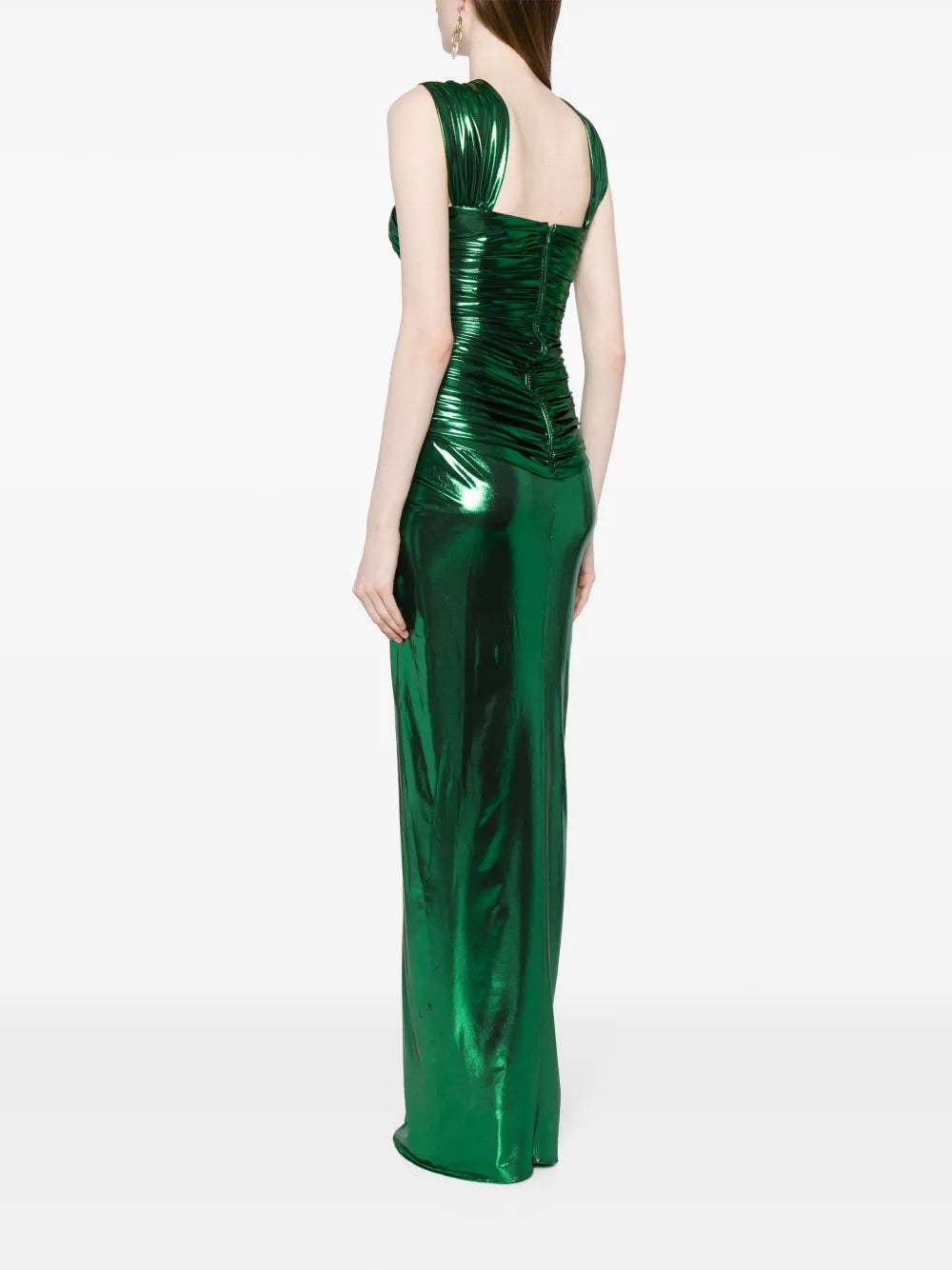 Zuhair Murad Lame Draped Sleeveless Gown