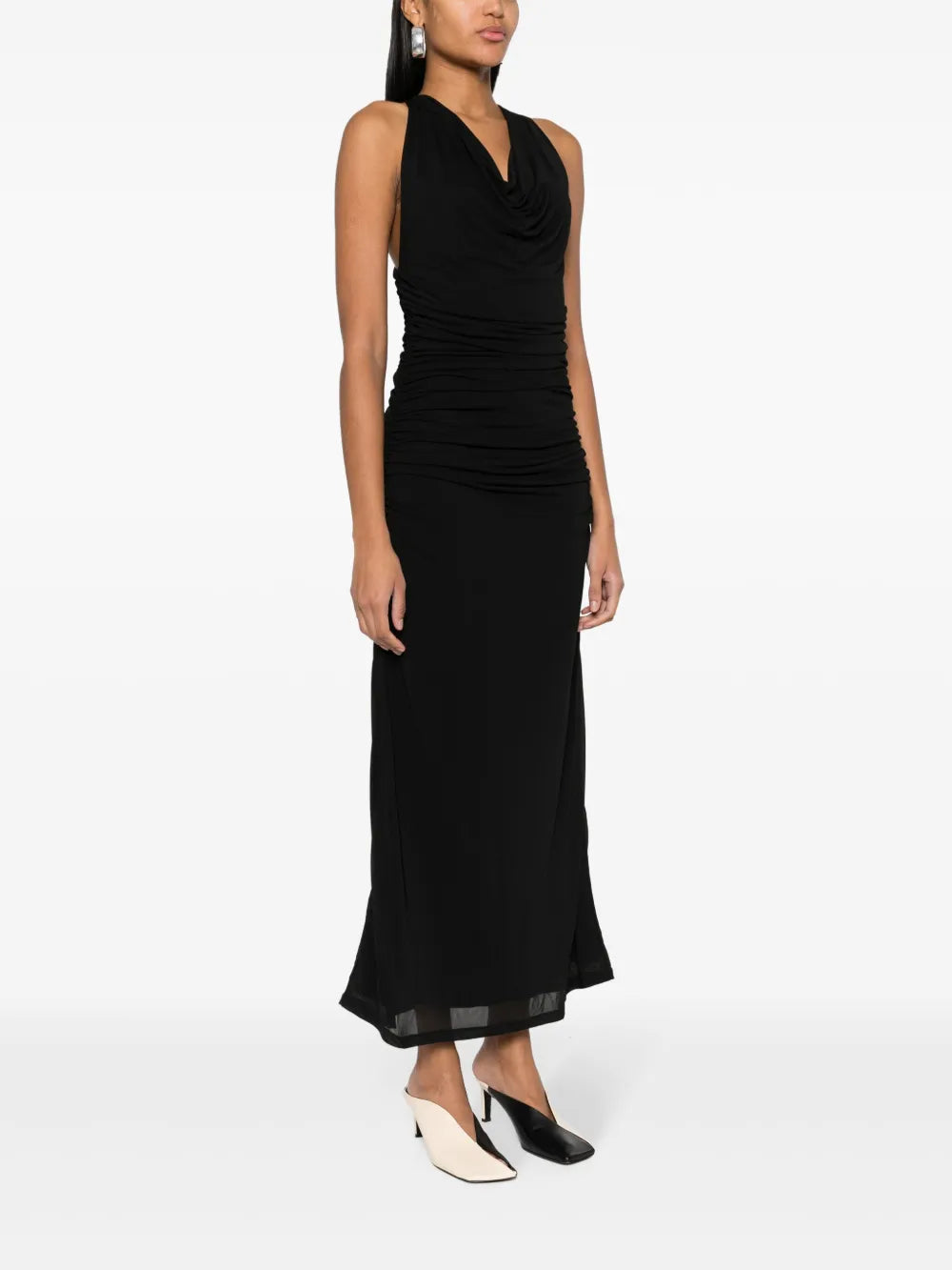 Fabiana Filippi Draped Collar Sleeveless Dress