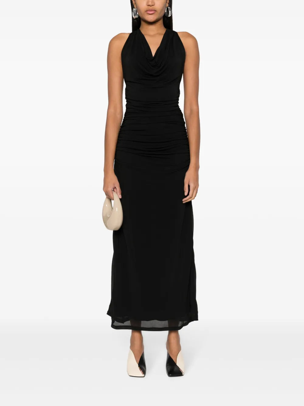 Fabiana Filippi Draped Collar Sleeveless Dress