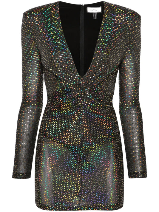 Nissa Long Sleeve Sequined Minidress