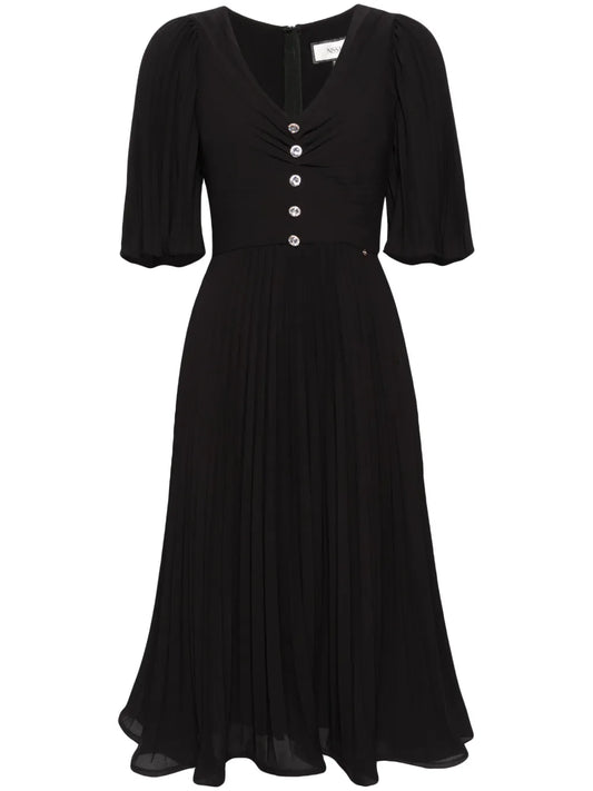 Nissa Rhinestone Embellished Pleated Dress