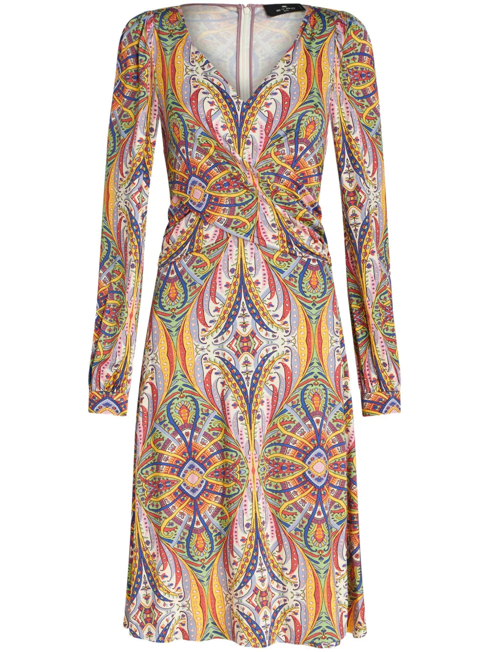 Etro Paisley Print V Neck Midi Dress