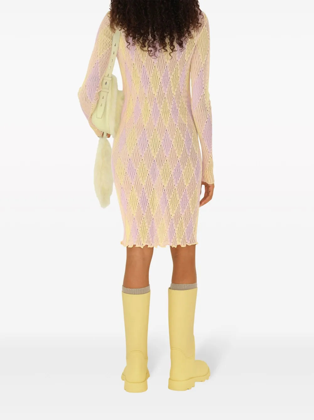 Burberry Argyle Ribbed Knit Dress