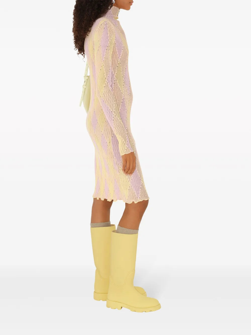 Burberry Argyle Ribbed Knit Dress