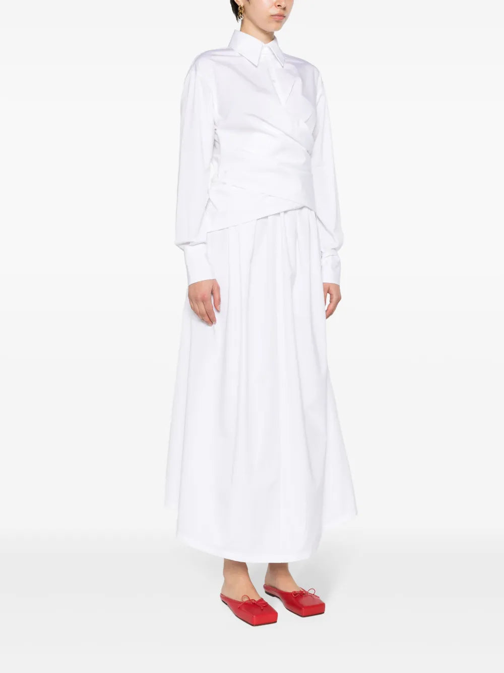 Fabiana Filippi Crossover Detail Poplin Shirtdress