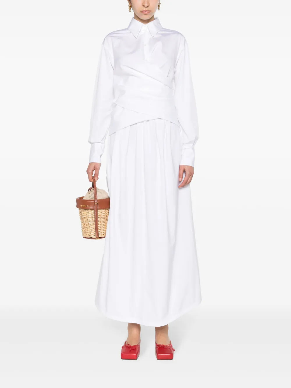 Fabiana Filippi Crossover Detail Poplin Shirtdress