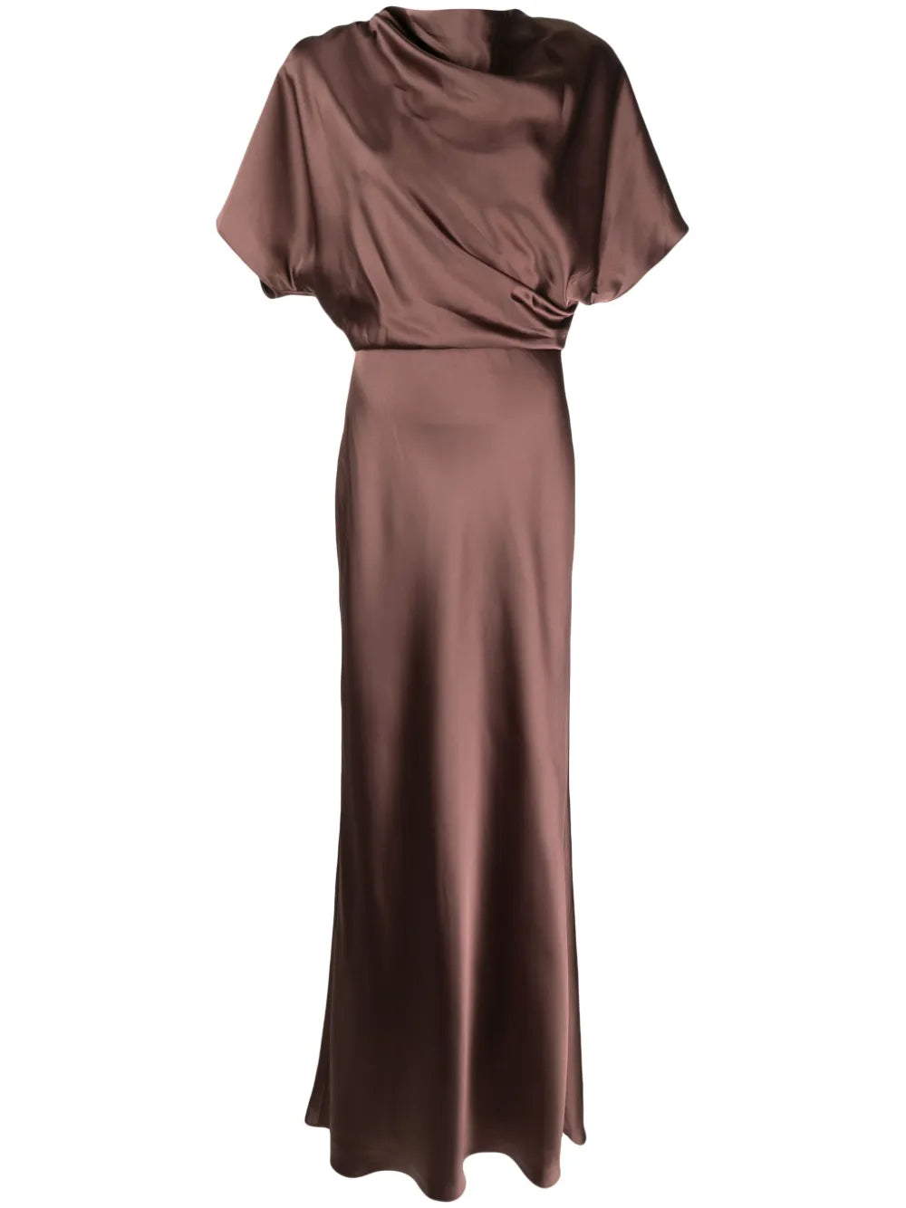 Amsale Draped Satin Gown