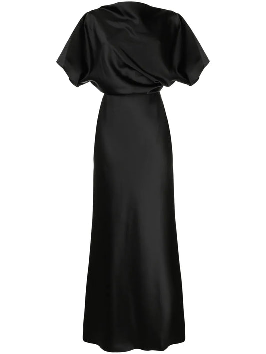 Amsale Draped Satin Gown