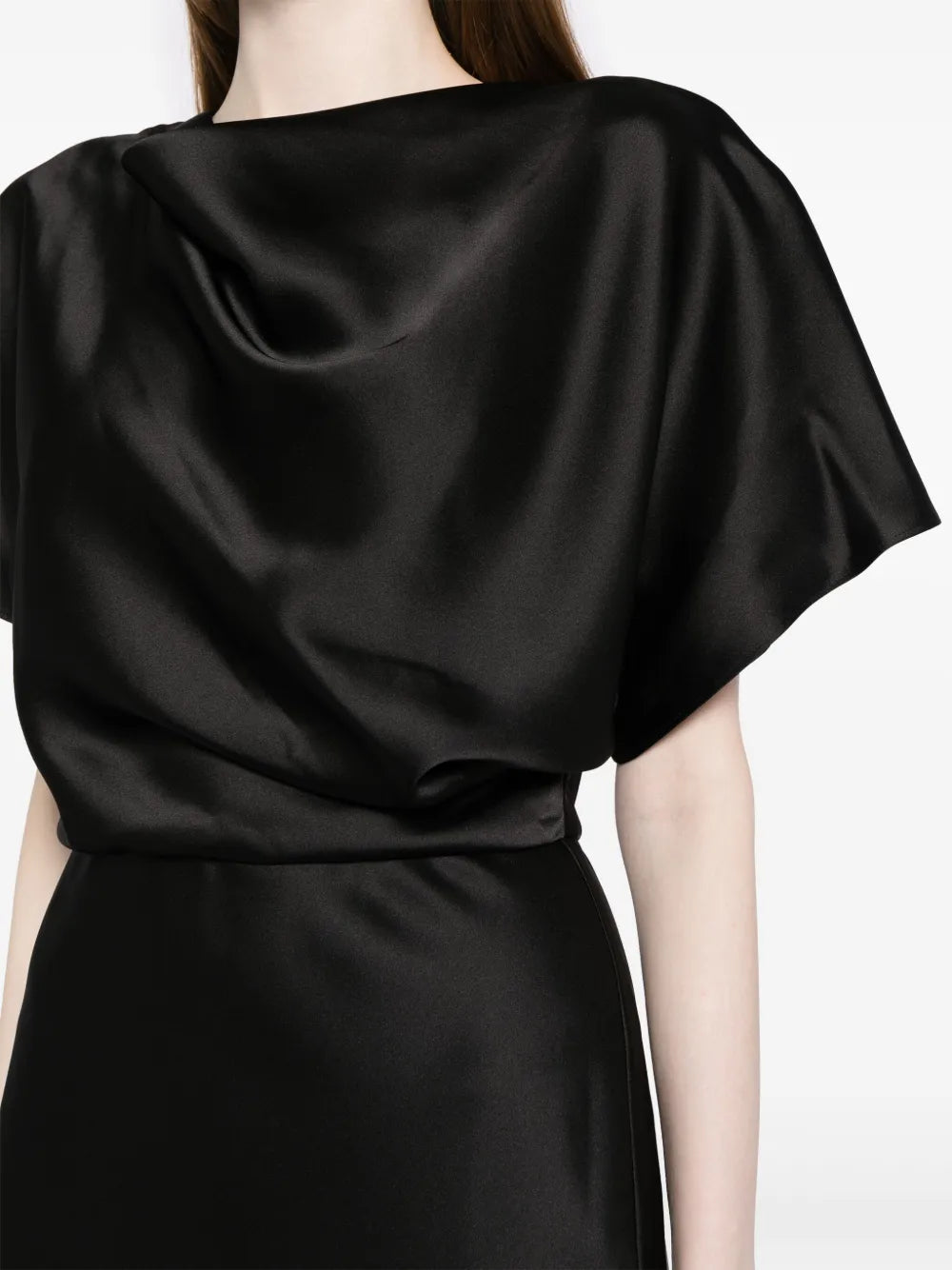 Amsale Draped Satin Gown