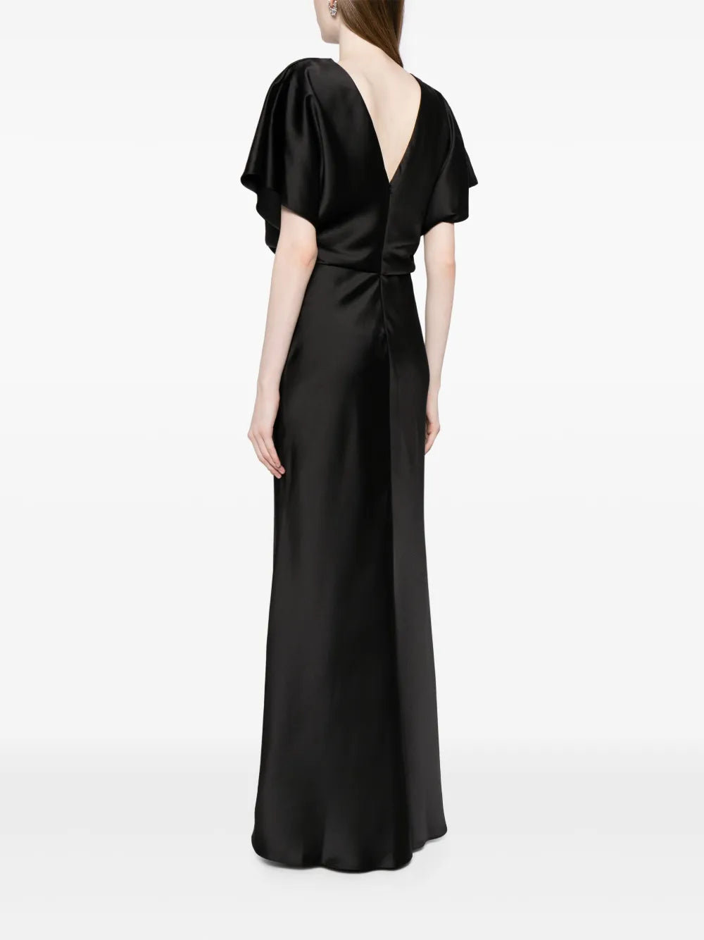 Amsale Draped Satin Gown