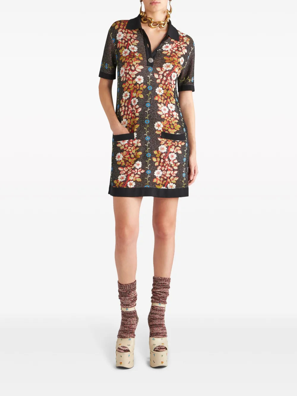 Etro Floral Jacquard Knit Dress