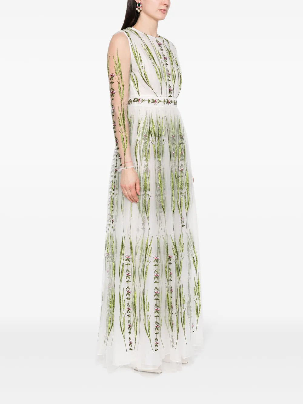 Giambattista Valli Floral Embroidered Tulle Dress