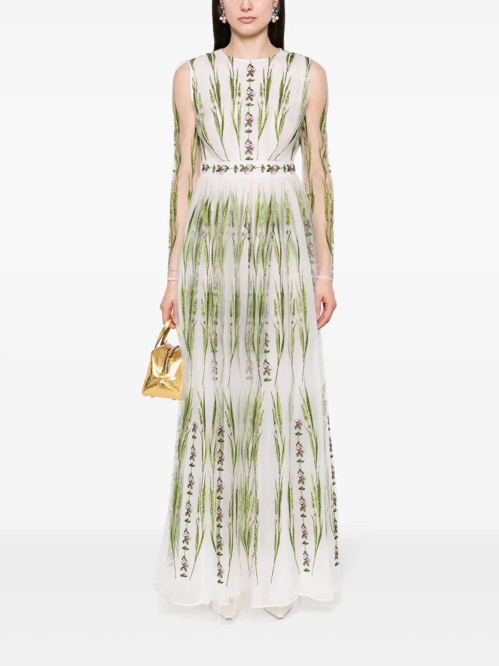 Giambattista Valli Floral Embroidered Tulle Dress