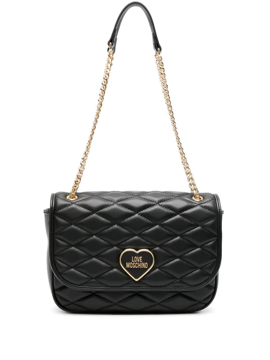 Love Moschino Logo Lettering Matelasse Shoulder Bag