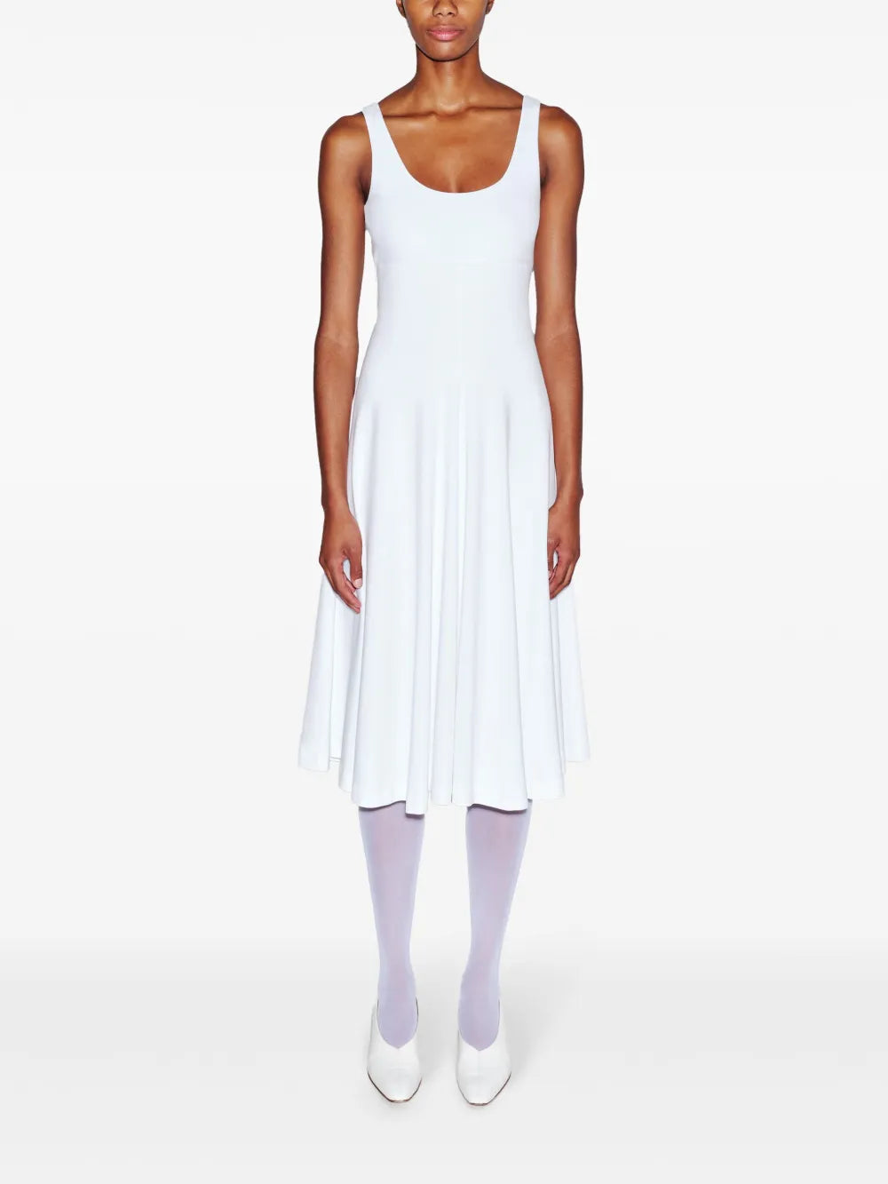 Rosetta Getty Scoop Neck Flared Dress