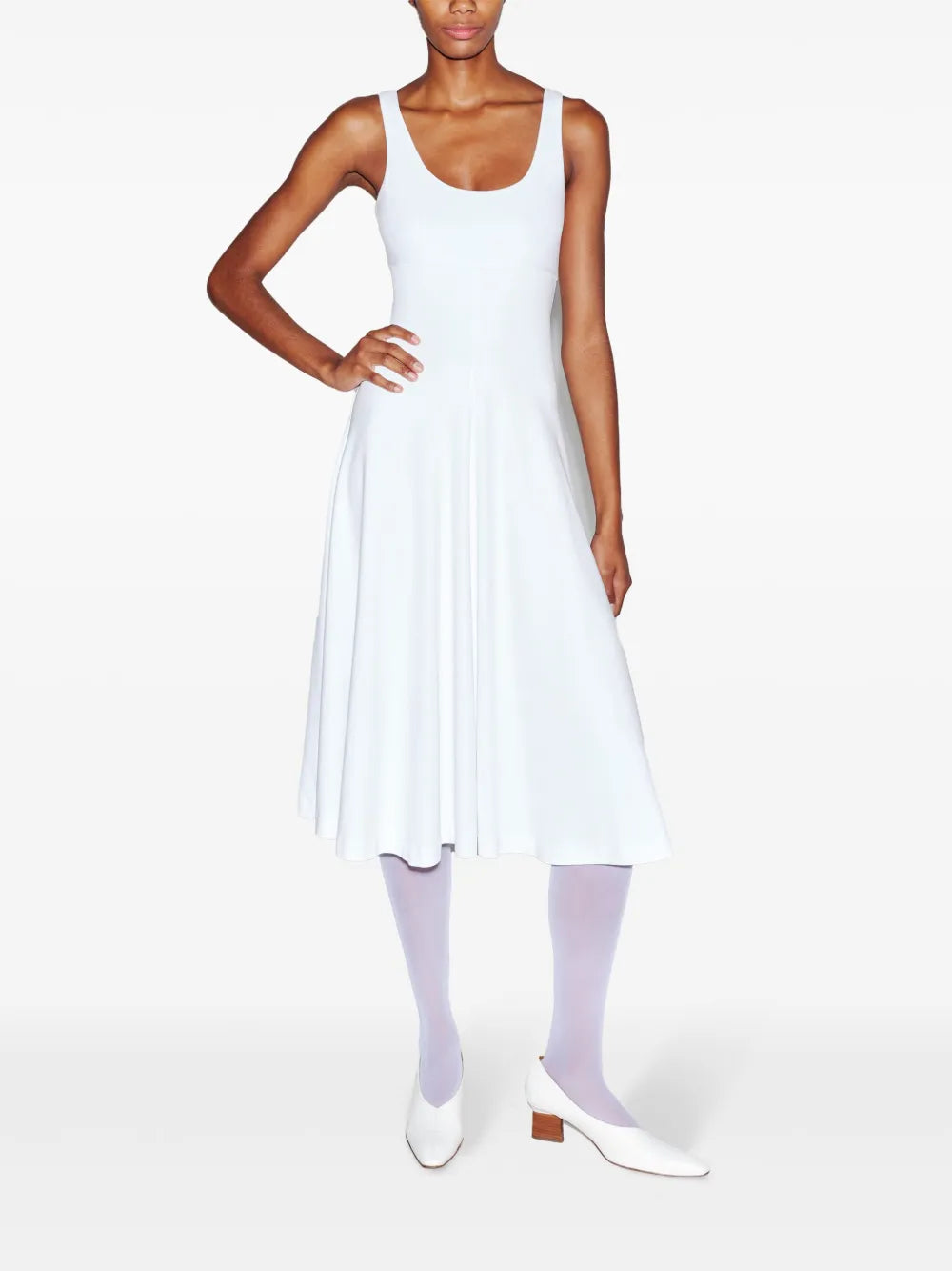 Rosetta Getty Scoop Neck Flared Dress