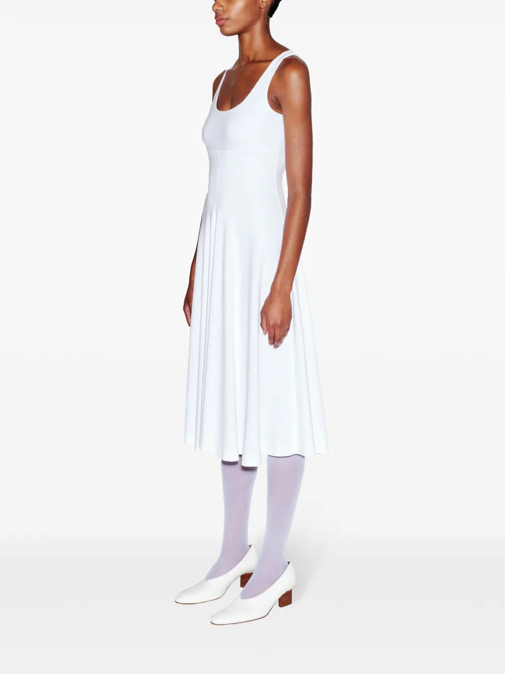 Rosetta Getty Scoop Neck Flared Dress
