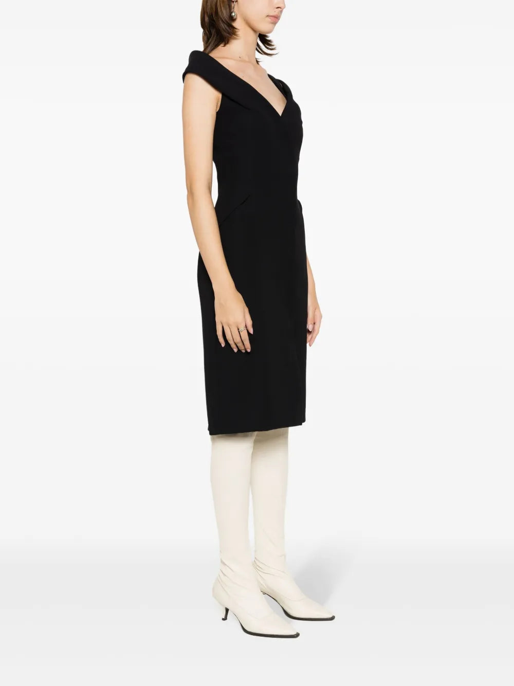 Gloria Coelho Off Shoulder Midi Dress