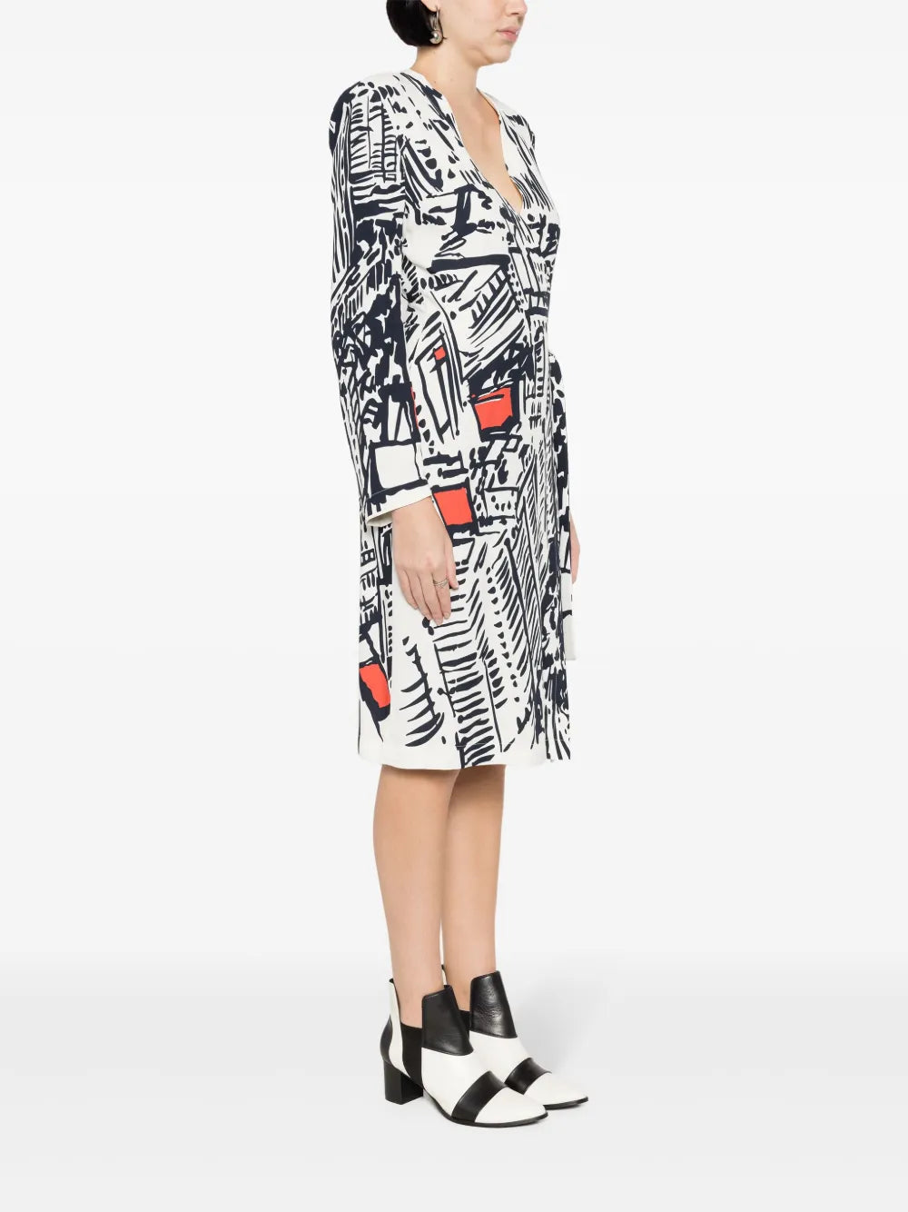 Gloria Coelho Abstract Print Wrap Dress