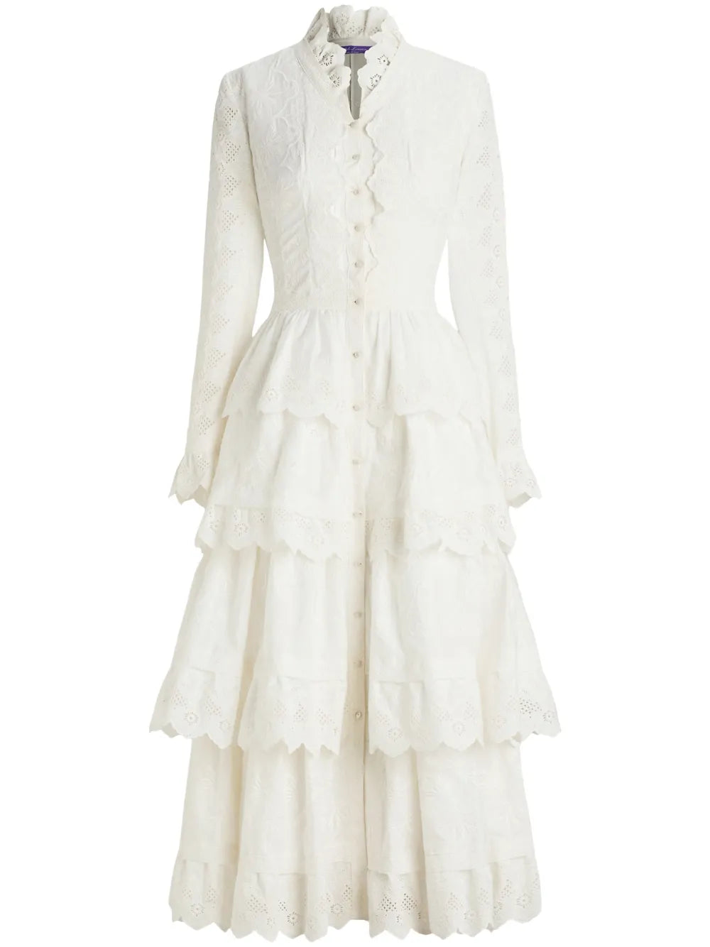 Ralph Lauren Collection Stella Embroidered Poplin Midi Dress