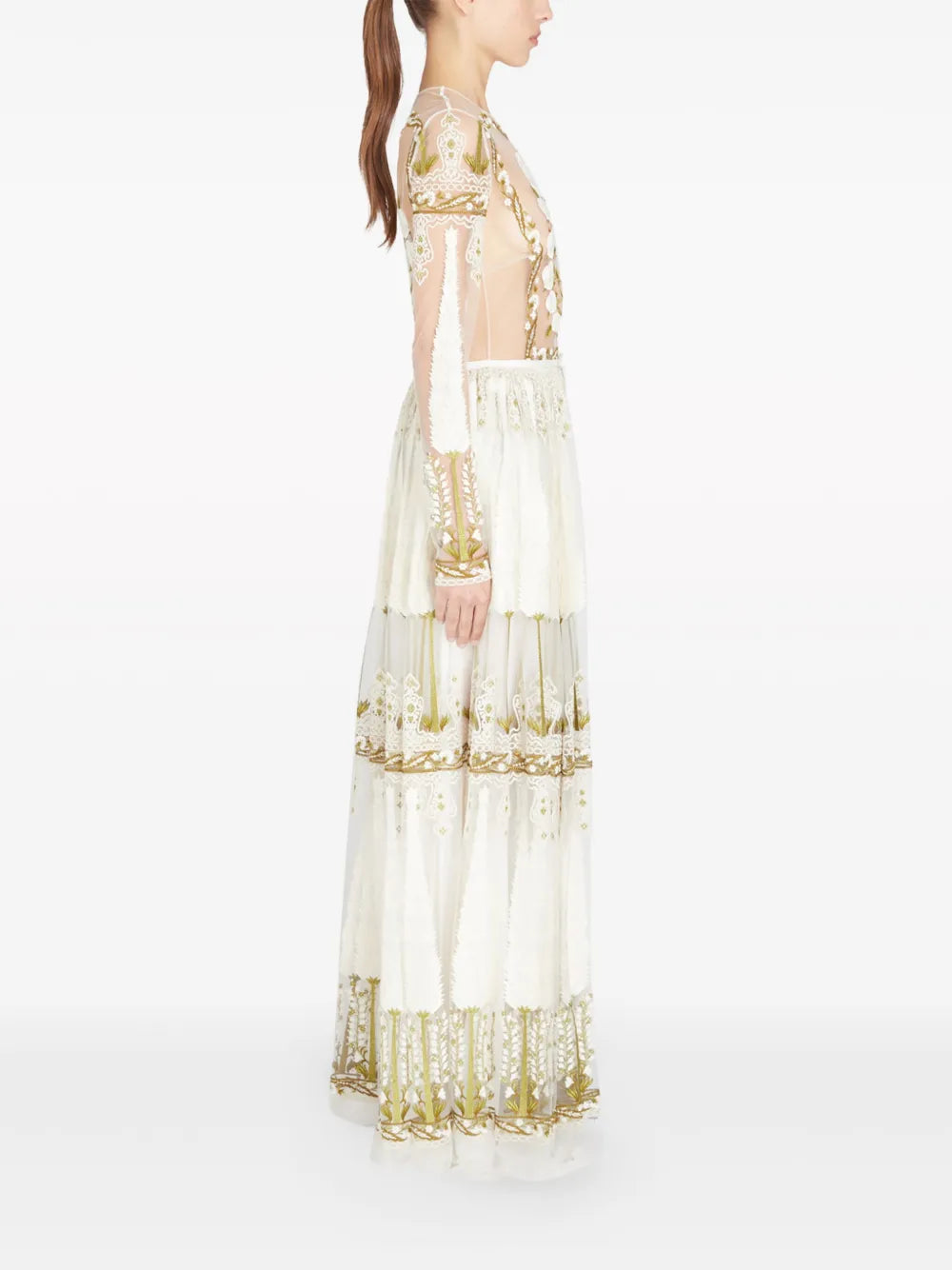 Giambattista Valli Jardin Deden Embroidered Tulle Maxi Dress