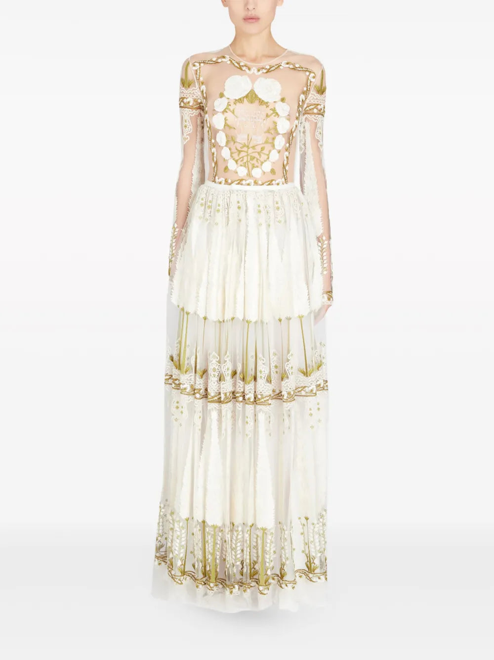 Giambattista Valli Jardin Deden Embroidered Tulle Maxi Dress